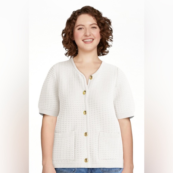 NWT Free Assembly Women's and Women's Plus Crochet Cardigan Sweater, Lightweight - Picture 10 of 11